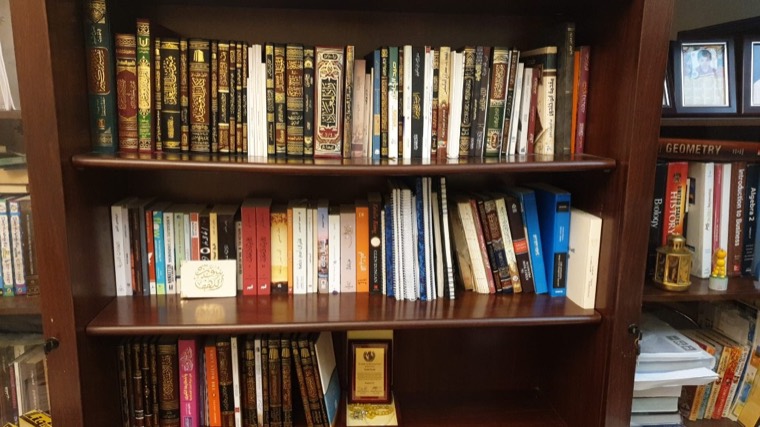 The bookshelf at home